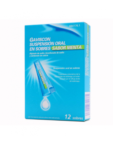 GAVISCON 12 SOBRES SUSPENSION ORAL MENTA 10 ML