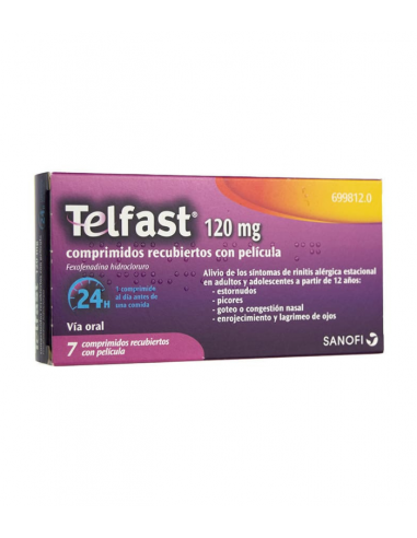 TELFAST 120 MG 7 COMPRIMIDOS RECUBIERTOS