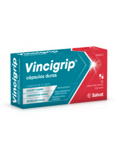VINCIGRIP 12 CAPSULAS Resfriados y Resfriado, tos y Gripe -