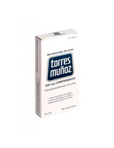 BICARBONATO DE SOSA TORRES MUÑOZ 500MG 30 COMPR Acidez y Trastornos Digestivos - NOVARTIS