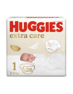 HUGGIES EXTRA CARE TALLA 1 3-5KG 28U Pañales y toallitas y Higiene bebé - HUGGIES