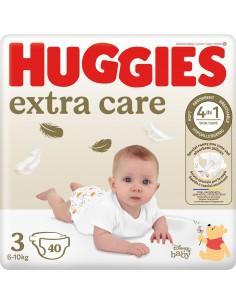 HUGGIES EXTRA CARE TALLA 3 5-9KG 40U Pañales y toallitas y Higiene bebé - HUGGIES