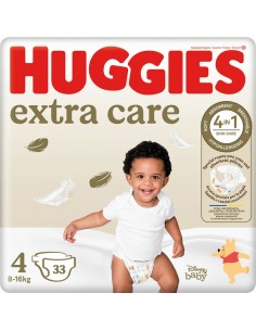 HUGGIES EXTRA CARE TALLA 4 8-14KG 33U Pañales y toallitas y Higiene bebé - 