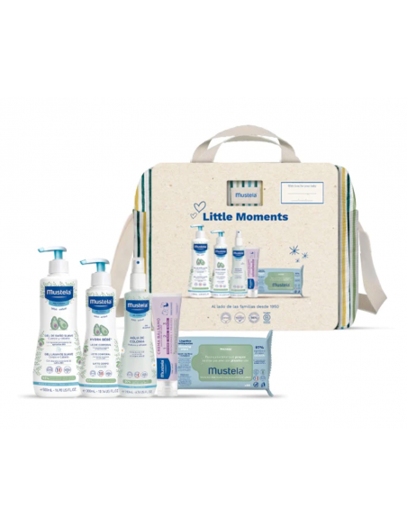 MUSTELA BOLSA DE PASEO LITTLE MOMENTS RAYAS Cestas para bebé y Cuidado del bebe - MUSTELA