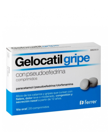 GELOCATIL GRIPE PSEUDOEFEDRINA 20 COMPRIMIDOS Resfriados y Resfriado, tos y Gripe - FERRER INTERNACIONAL