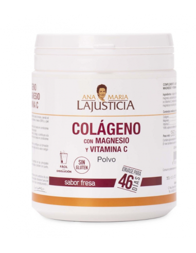 ANA MARIA LA JUSTICIA COLAGENO MAGNESIO VITAMINA C POLVO SABOR FRESA 46 DIAS Salud y Inicio - 