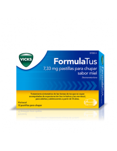 FORMULATUS 7.33 MG 12 PASTILLAS PARA CHUPAR MIEL Tos y mucosidad y Resfriado, tos y Gripe - VICKS