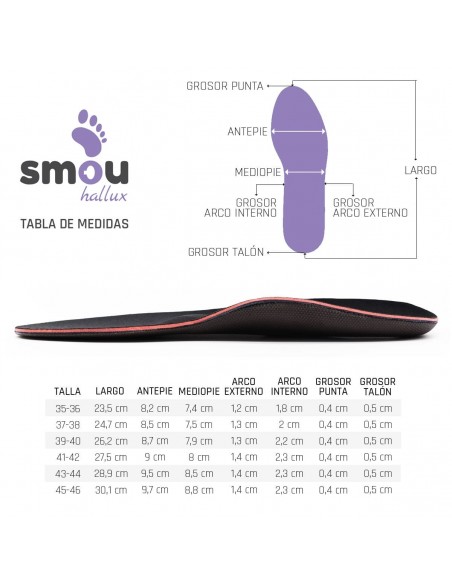 SMOU HALLUX PLANTILLA JUANETE T37/38 Plantillas y Ortopedia - SMOU