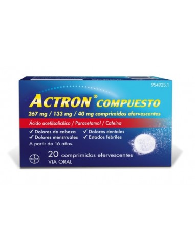 ACTRON COMPUESTO 20 COMPRIMIDOS EFERVESCENTES Analgesicos y Analgésico y Antiinflamatorio - BAYER