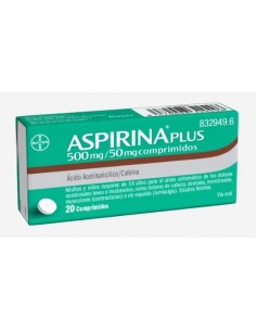 ASPIRINA PLUS 500/50 MG 20 COMPRIMIDOS Medicamentos y Inicio - BAYER