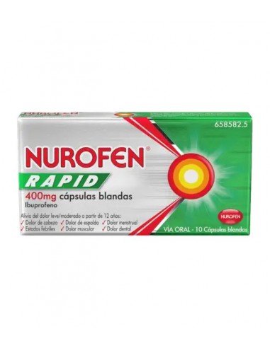 NUROFEN RAPID 400 MG 10 CAPSULAS BLANDAS Antiimflamatorios y Analgésico y Antiinflamatorio - RECKITT