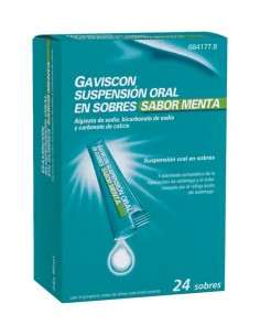 GAVISCON 24 SOBRES SUSPENSION ORAL MENTA 10 ML Acidez y Trastornos Digestivos - RECKITT