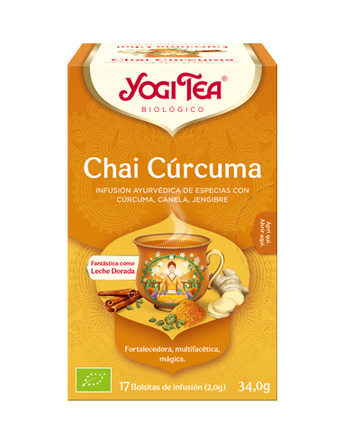 YOGI TEA BIO CURCUMA CHAI INFUSION 17 BOLSITAS Complementos alimenticios y Dietetica - YOGI TEA