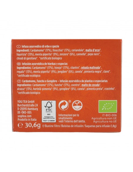 YOGI TEA DIGESTION 17 BOLSITAS Complementos alimenticios y Dietetica - YOGI TEA