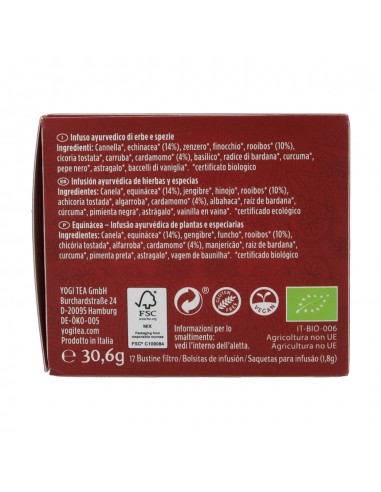 YOGI TEA ECHINACEA INFUSION 17 BOLSITAS Inicio y  - YOGI TEA