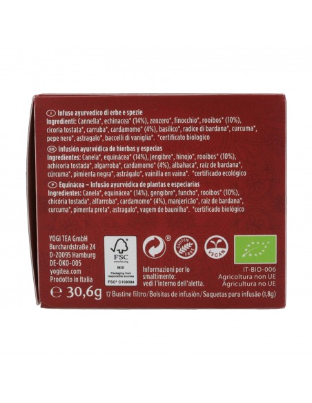 YOGI TEA ECHINACEA INFUSION 17 BOLSITAS Inicio y  - YOGI TEA