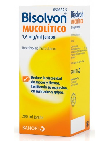 BISOLVON MUCOLITICO 1.6 MG-ML JARABE 200 ML Medicamentos y Inicio - BISOLVON BOEHRINGER