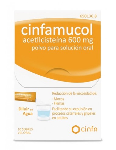 CINFAMUCOL ACETILCISTEINA 600 MG 10 SOBRES