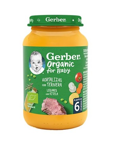 GERBER TARRITO ORGANIC HORTALIZAS Y TERNERA 190G Inicio y  - 