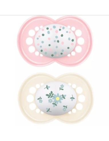 MAM CHUPETE SILICONA ORIGINAL +6M NIÑA 2UDS Bebé y mamá y Inicio - MAM
