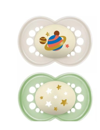 MAM CHUPETE SILICONA ORIGINAL NIGHT UNISEX +6M 2UDS Bebé y mamá y Inicio - MAM