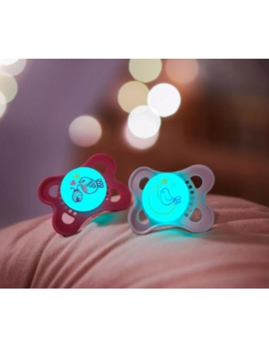 MAM CHUPETE SILICONA ORIGINAL NIGHT NIÑA 2-6M 2UDS Bebé y mamá y Inicio - MAM