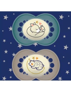 MAM ORIGINAL PURE NIGHT CHUPETE NIÑO SILICONA +6M 2 UNIDADES Inicio y  - MAM 2