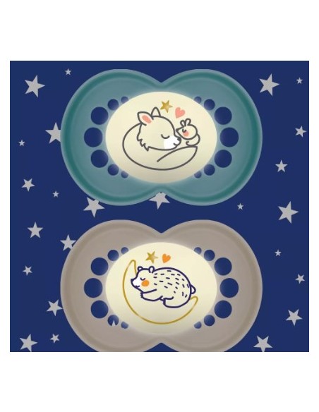 MAM ORIGINAL PURE NIGHT CHUPETE NIÑO SILICONA +6M 2 UNIDADES Bebé y mamá y Inicio - MAM