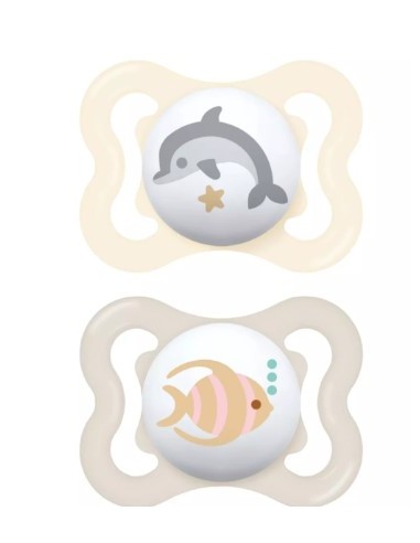 Chupete de silicona simétrica para niños de 2-6 meses.