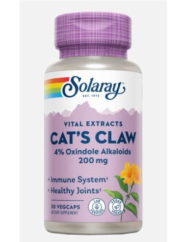 SOLARAY UÑA DE GATO 30 VEGCAPS Defensas y Vitaminas - SOLARAY