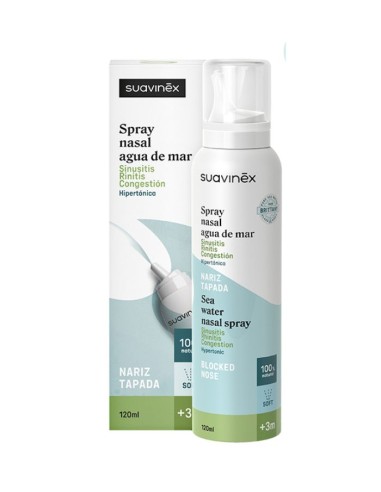 SUAVINEX SPRAY NASAL AGUA DE MAR HIPERTONICA NARIZ TAPADA +3 MESES Bebé y mamá y Inicio - SUAVINEX