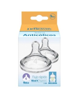 DR BROWNS TETINA BOCA ANCHA NIVEL 4 +9M 2UDS -Accesorios del bebé y tetinas 2