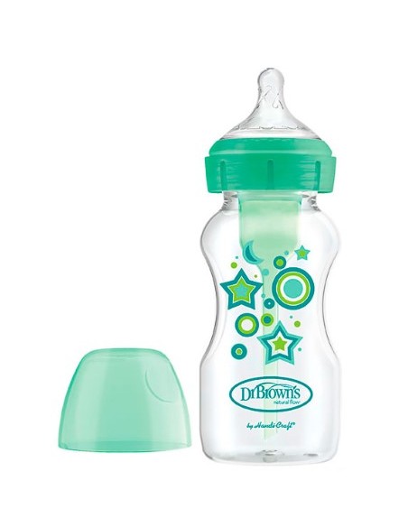DR BROWNS BIBERON SILICONA BOCA ANCHA VERDE 270 ML Bebé y mamá y Inicio - DR BROWNS