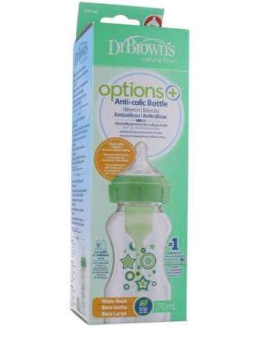 DR BROWNS BIBERON SILICONA BOCA ANCHA VERDE 270 ML Bebé y mamá y Inicio - DR BROWNS