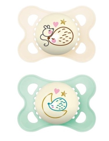 MAM CHUPETE SILICONA ORIGINAL NIGHT NIÑO 2-6M 2UDS Bebé y mamá y Inicio - MAM