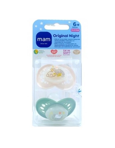 copy of MAM ORIGINAL PURE NIGHT CHUPETE NEUTRO SILICONA +16M 2 UNIDADES Bebé y mamá y Inicio - MAM