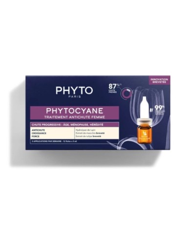 PHYTO PHYTOCYANE TRATAMIENTO CAIDA PROGRESIVA MUJER 12 AMPOLLAS Higiene y Inicio - PHYTO