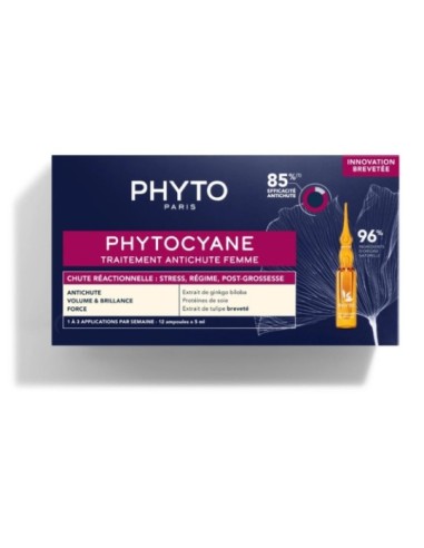 PHYTO PHYTOCYANE TRATAMIENTO CAIDA REACCIONAL MUJER12 AMPOLLAS Higiene y Inicio - PHYTO