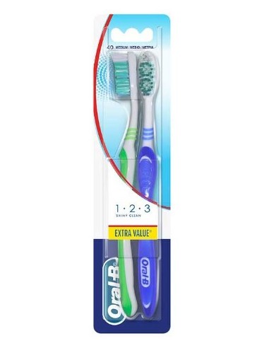 ORAL-B CEPILLO DE DIENTES ADULTO MEDIO SHINY CLEAN DUPLO Higiene y Inicio - ORAL B