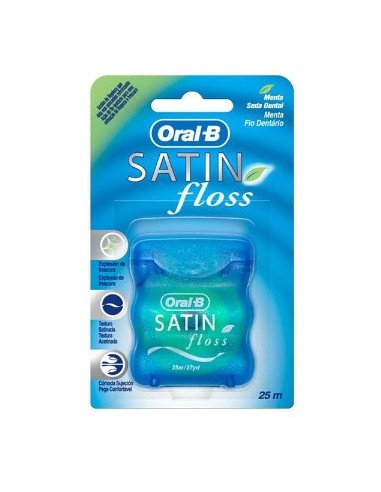 SEDA DENTAL CON CERA SATIN FLOSS 25 M Higiene y Inicio - ORAL B