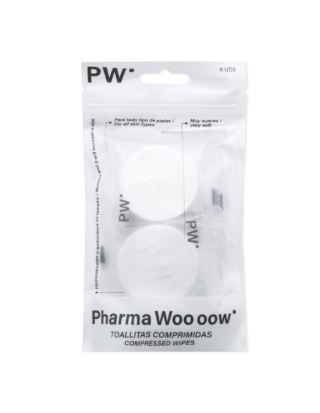 PW TOALLITAS COMPRIMIDAS 6 UNIDADES Limpieza Facial y Cosmética facial - PW
