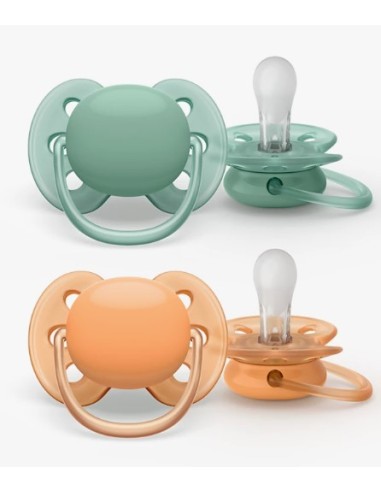 AVENT ULTRA SOFT CHUPETE SILICONA 0-6 MESES GRIS 2 UNIDADES Chupetes y Accesorios del bebe - AVENT