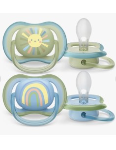 AVENT ULTRA AIR CHUPETE SILICONA 0-6 MESES 2 UNIDADES Chupetes y Accesorios del bebe - AVENT
