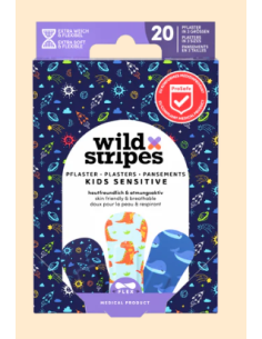 WILD STRIPES TIRITAS INFANTILES NIÑO 20 UNIDADES Tiritas y Golpes y heridas - WILD STRIPES