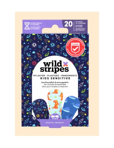 WILD STRIPES TIRITAS INFANTILES NIÑO 20 UNIDADES Tiritas y Golpes y heridas - WILD STRIPES