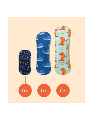 WILD STRIPES TIRITAS INFANTILES NIÑO 20 UNIDADES Tiritas y Golpes y heridas - WILD STRIPES