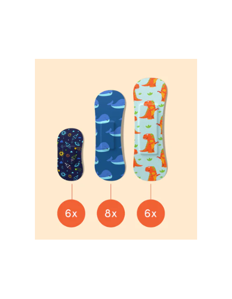 WILD STRIPES TIRITAS INFANTILES NIÑO 20 UNIDADES Tiritas y Golpes y heridas - WILD STRIPES