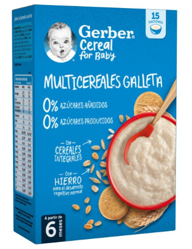 GERBER MULTICEREALES GALLETA 0% 0% AZUCARES Inicio y  - 