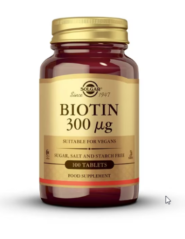 SOLGAR BIOTINA 300 MCG 100 COMPRIMIDOS Inicio y  - SOLGAR