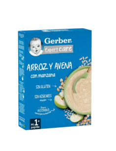 GERBER PAPILLA ARROZ AVENA Y MANZANA 250G Inicio y  - ALMIRON